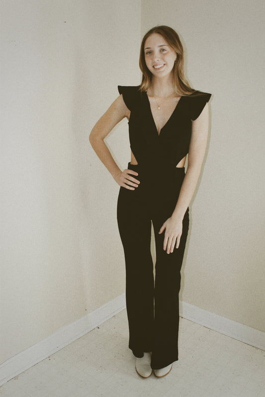 Sable Rae Denim Jumpsuit - Black