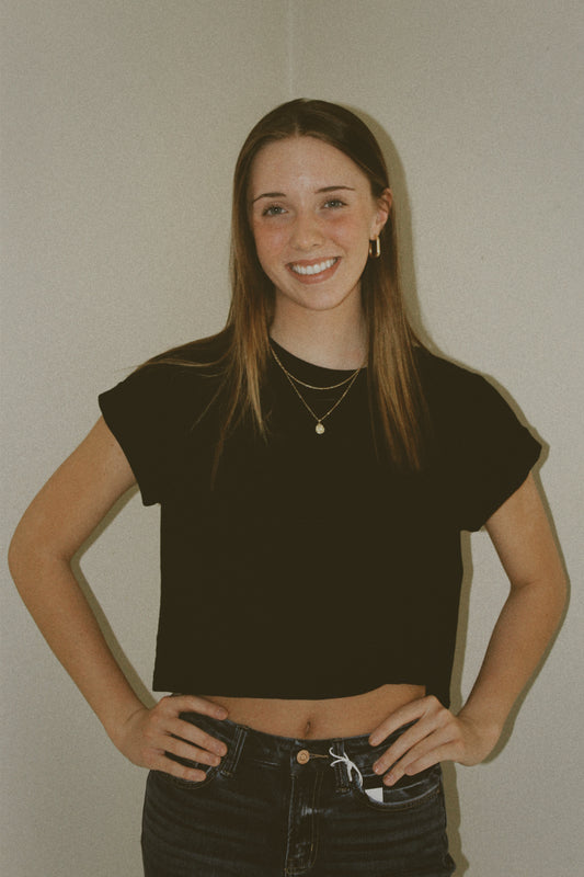 Ella Beau Cropped Shirt - Black
