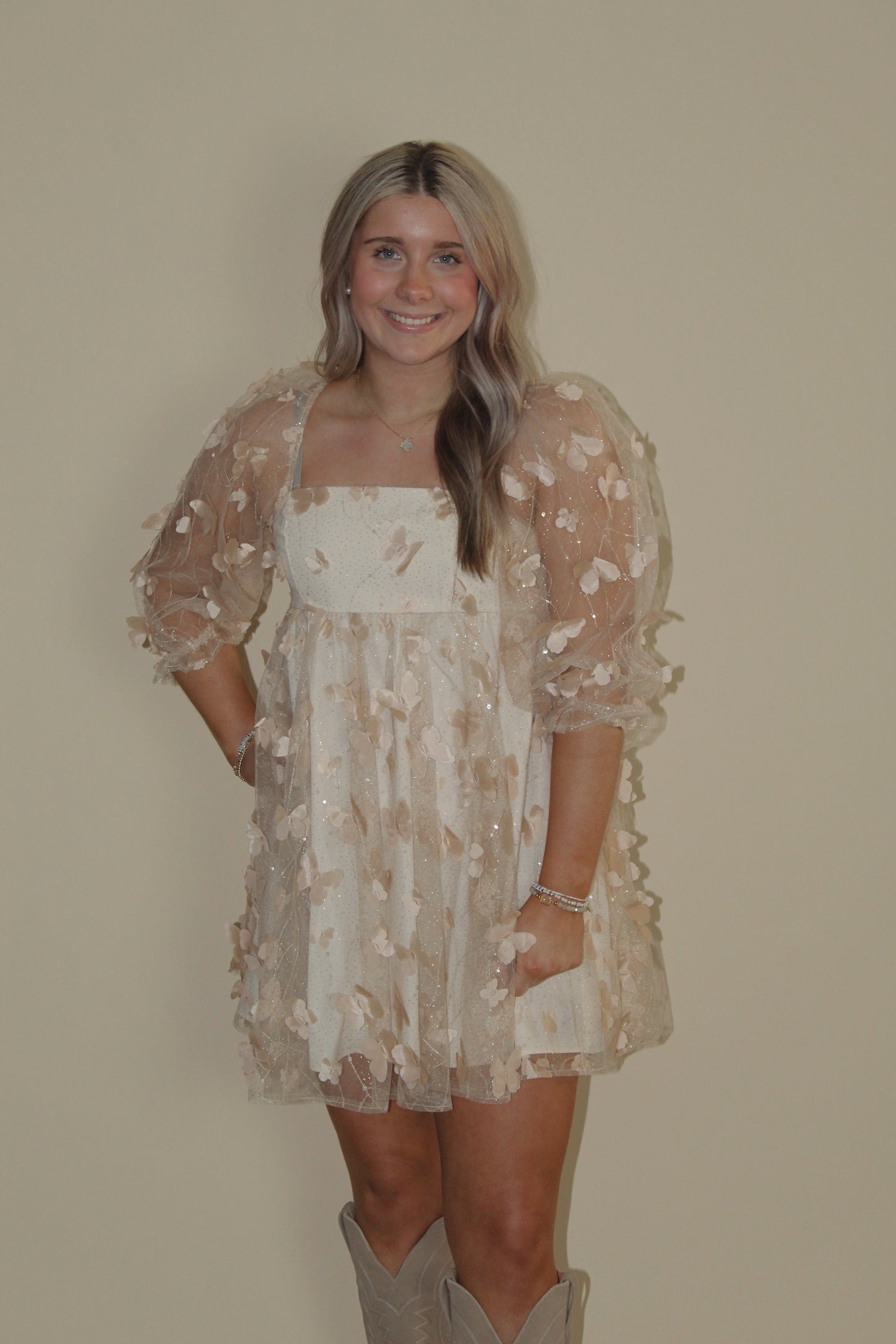 Hallie Rae Butterfly Babydoll Dress