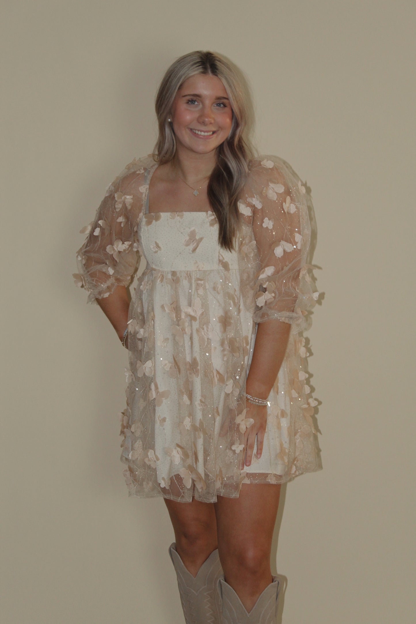 Hallie Rae Butterfly Babydoll Dress