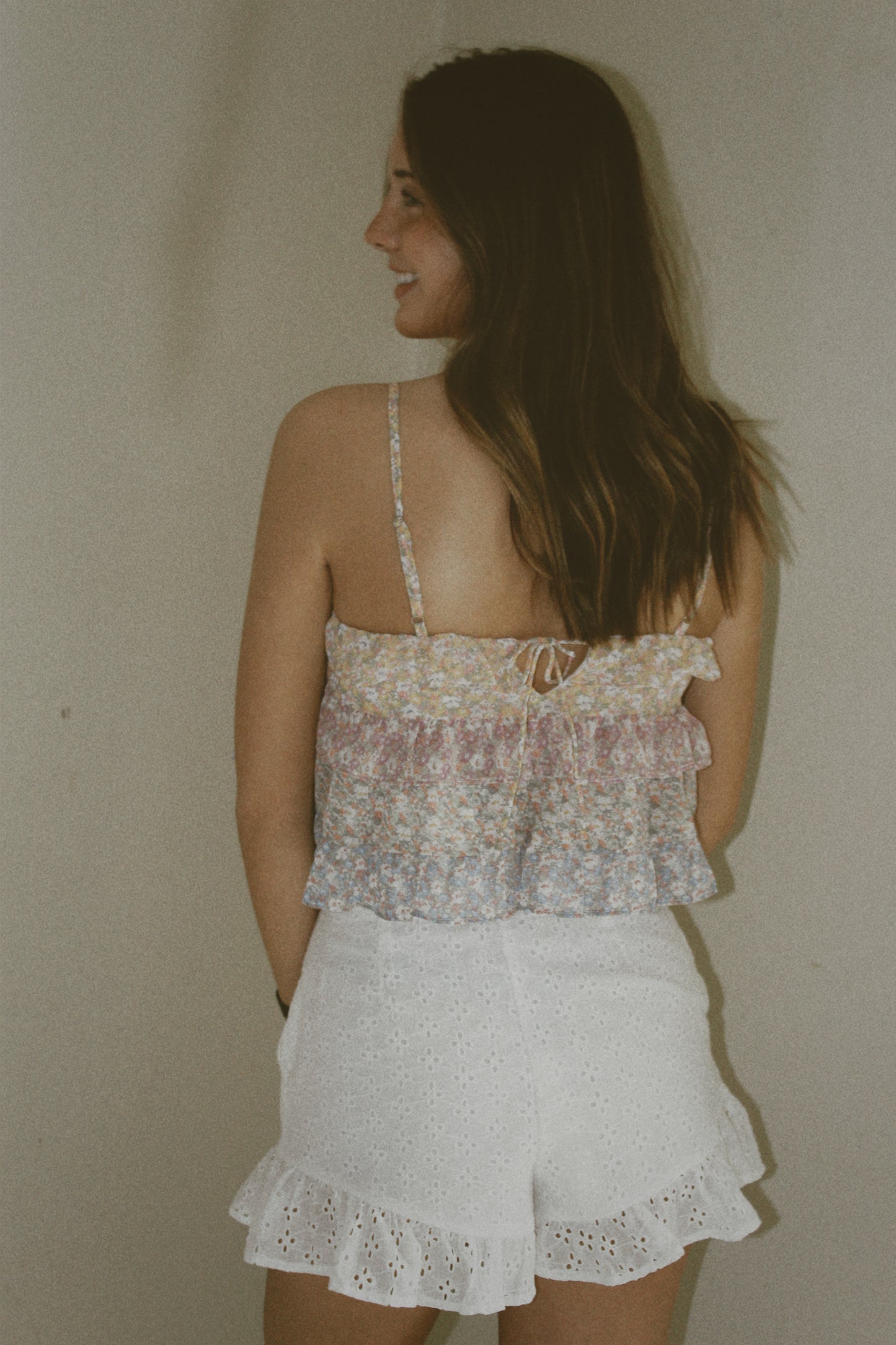 Mustard Seed White Eyelet Lace Belted Shorts