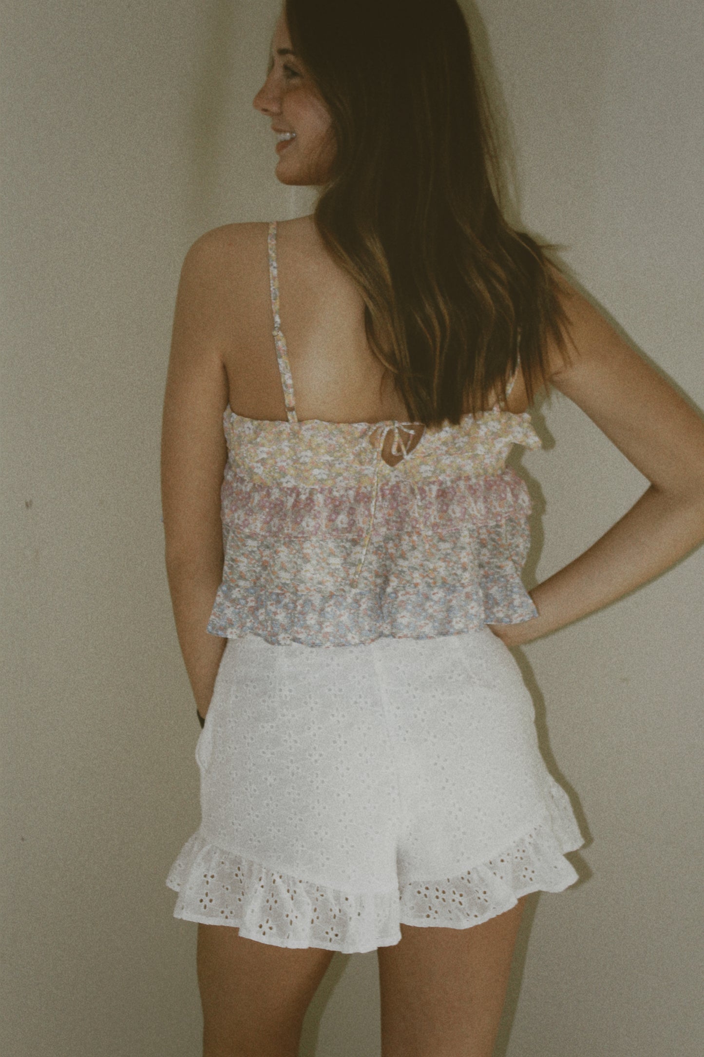 Mustard Seed White Eyelet Lace Belted Shorts