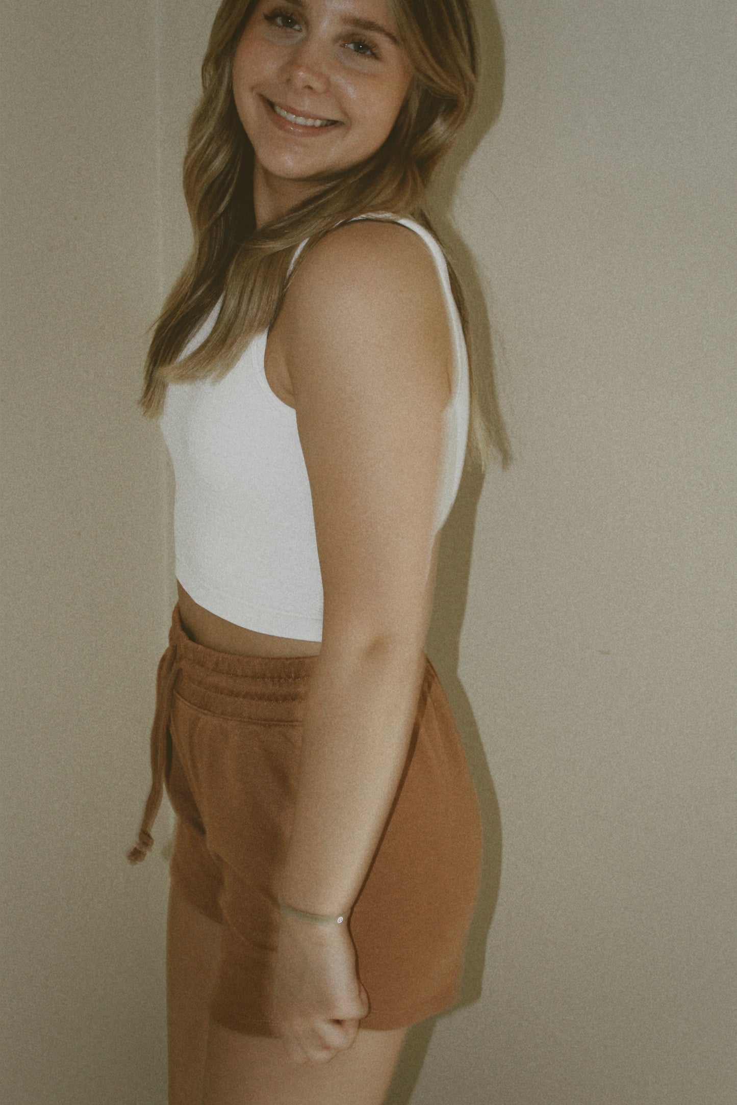 Wishlist Clay French Terry Dolphin Hem Shorts with Drawstring
