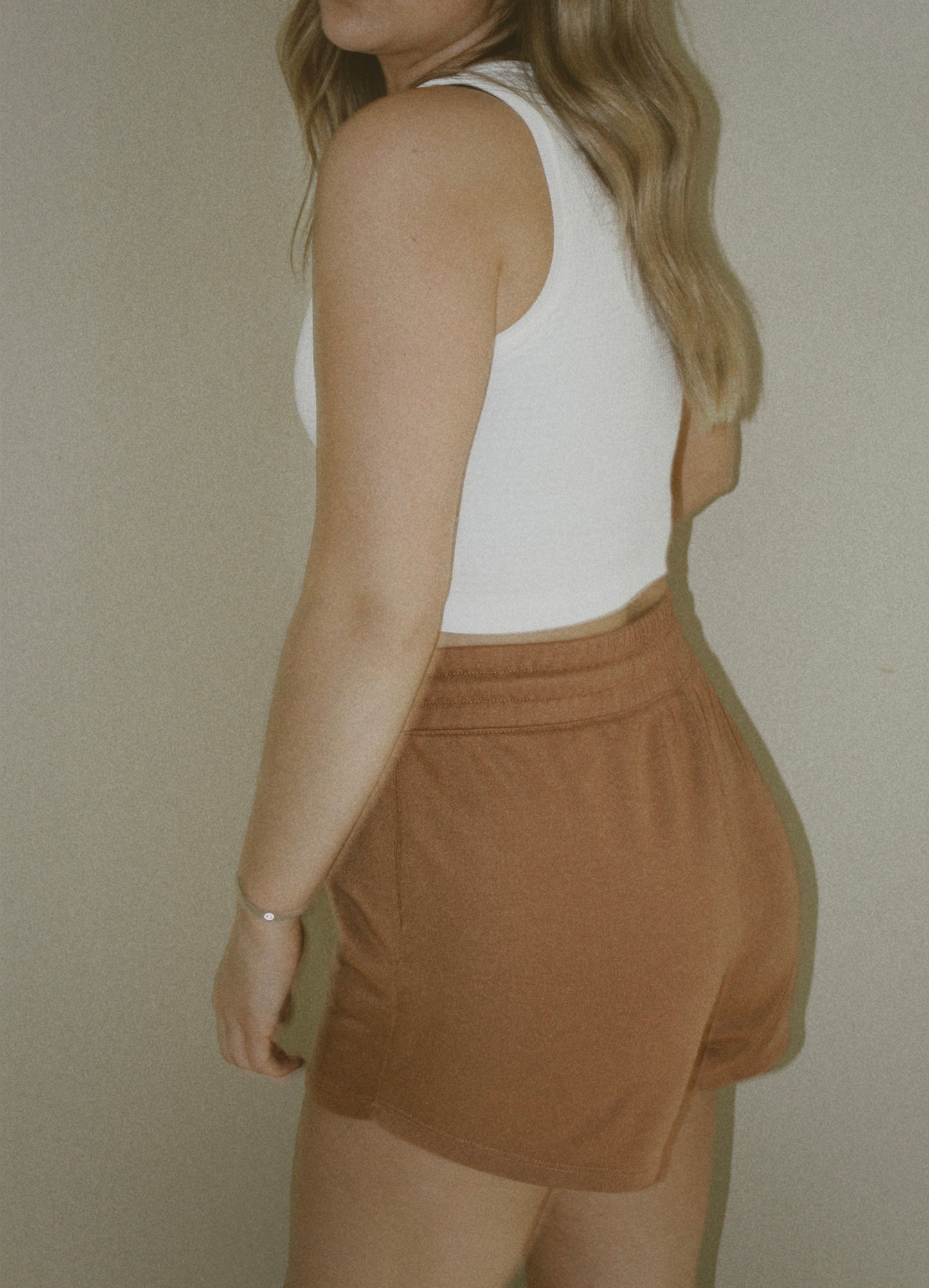 Wishlist Clay French Terry Dolphin Hem Shorts with Drawstring