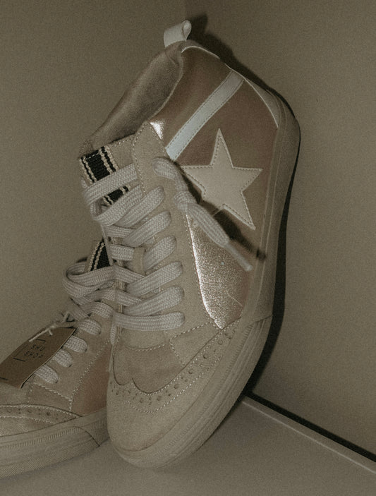 Paulina Gold Mid Top Shoe