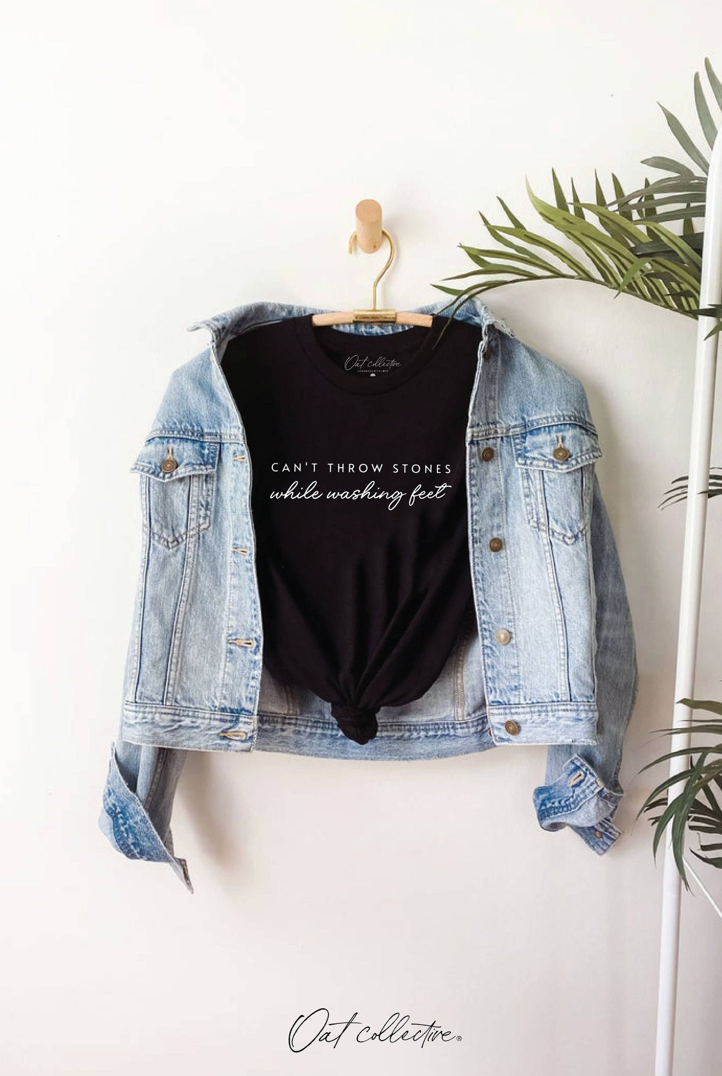 OAT COLLECTIVE TAN CAN'T THROW STONES  Graphic Tee