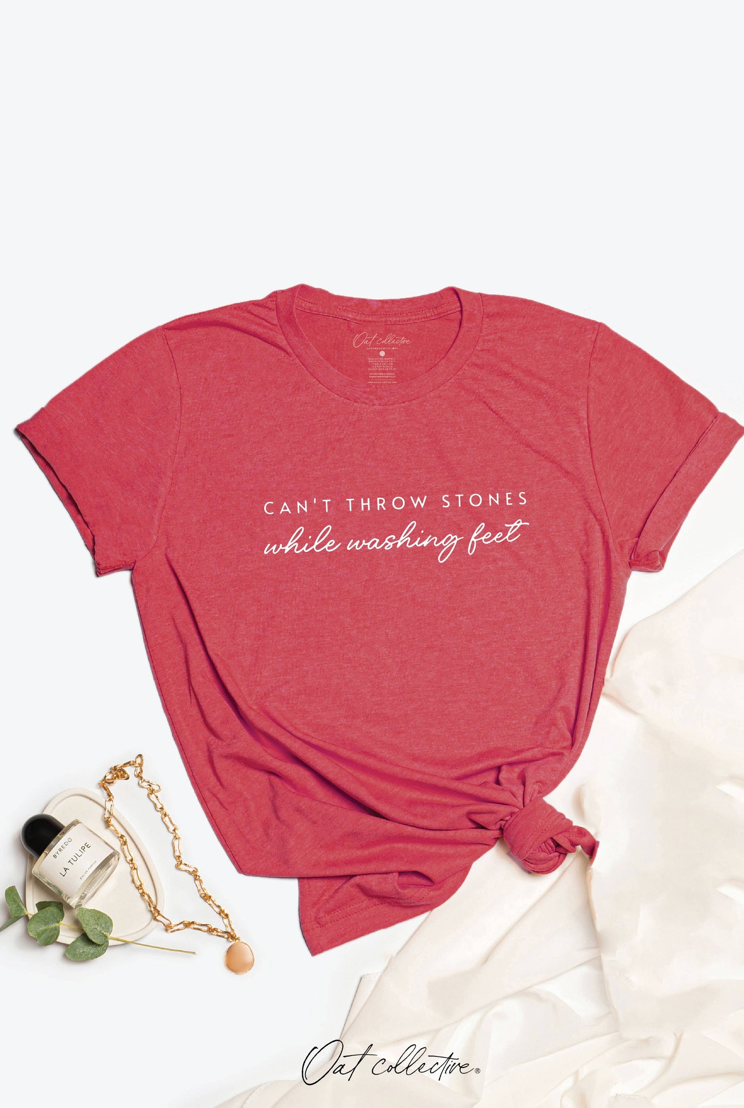 OAT COLLECTIVE TAN CAN'T THROW STONES  Graphic Tee