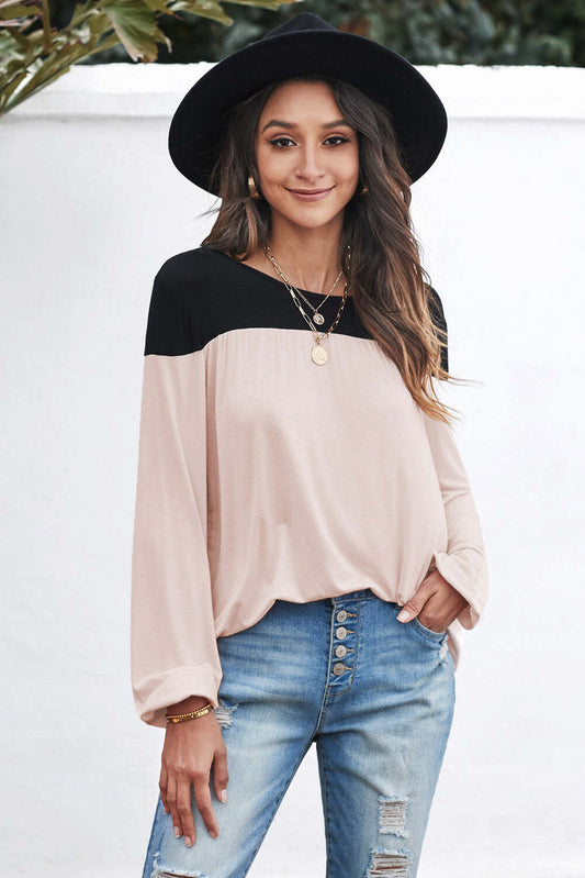 PPB-LS Colorblock Apricot/Blk Top