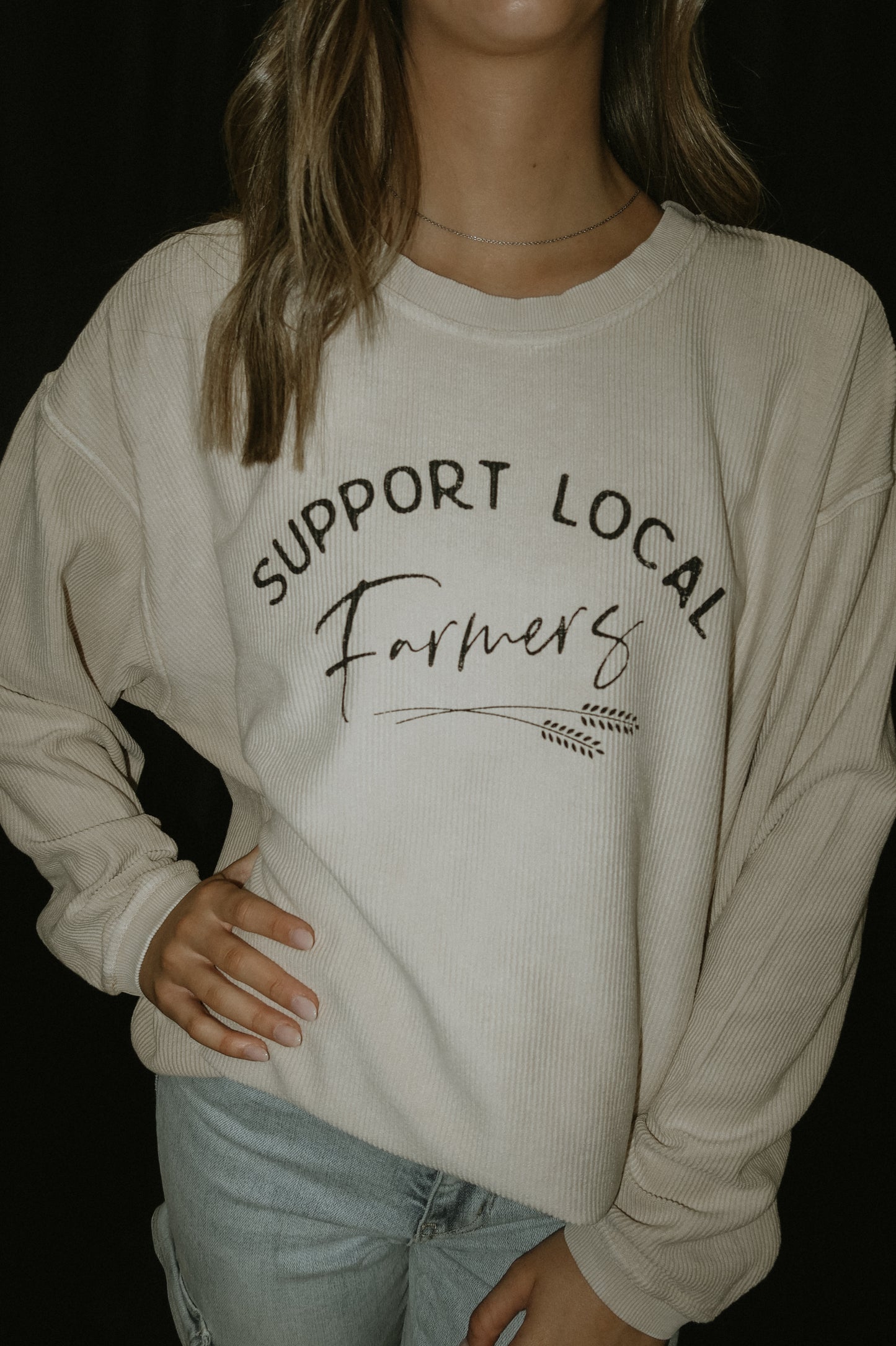 Support Your Farmer Thermal Vintage Pullover
