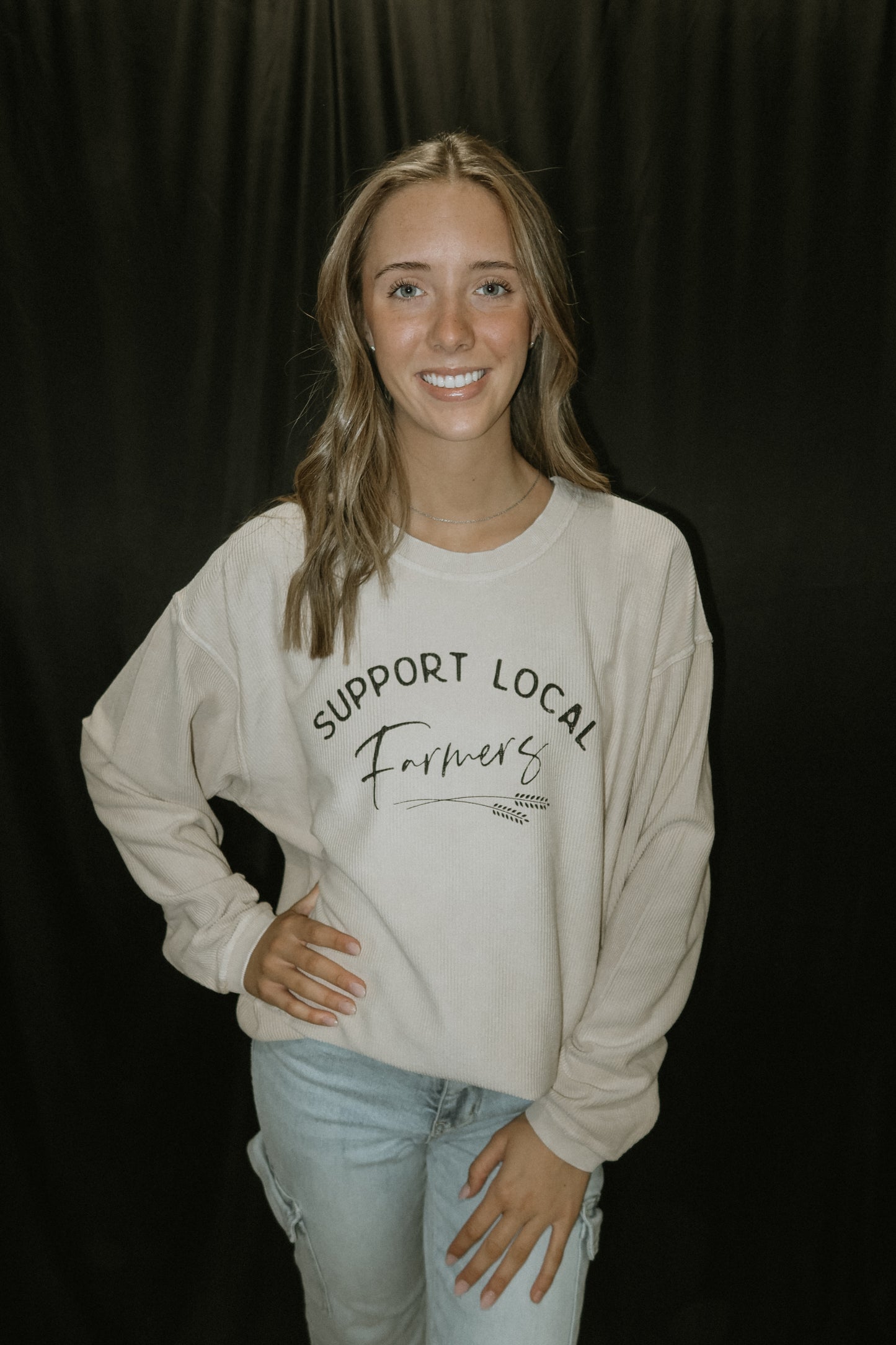 Support Your Farmer Thermal Vintage Pullover