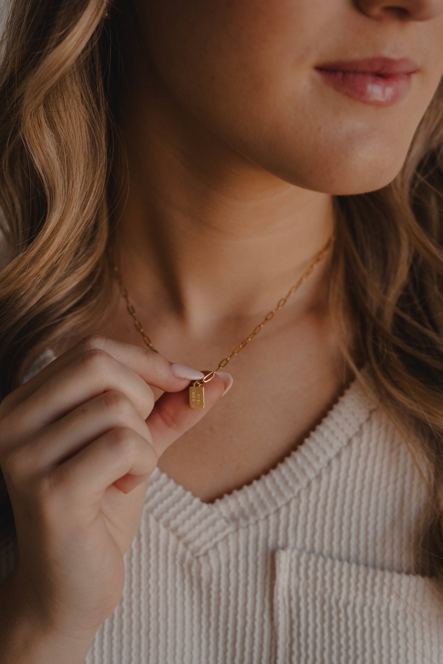 Deeply Loved, Fully Known Mini Tag Necklace Regular
