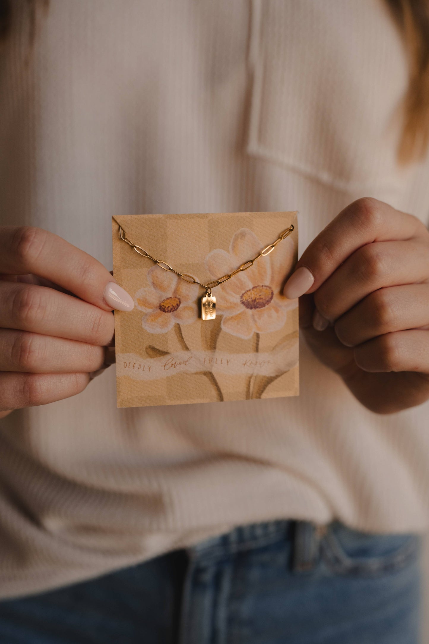 Deeply Loved, Fully Known Mini Tag Necklace Regular