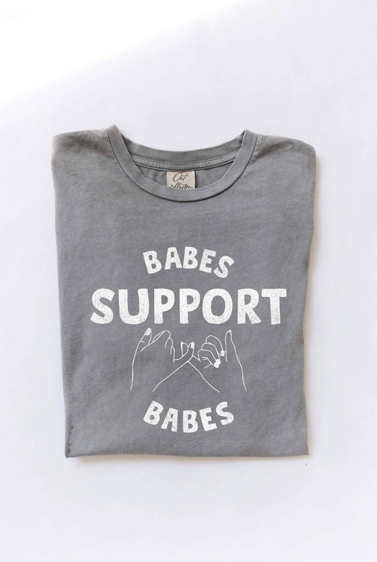 OAT COLLECTIVE GREY BABES SUPPORT BABES SS Tee