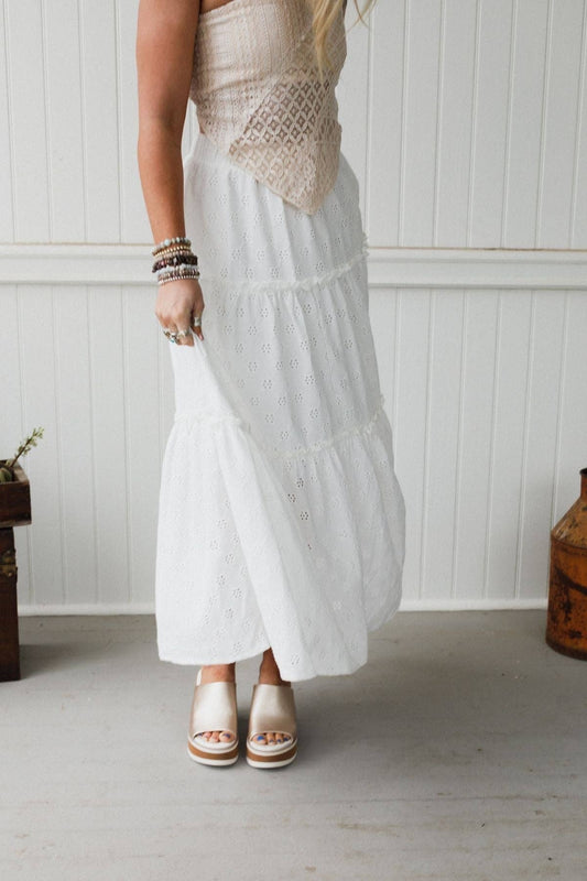 Three Bird Nest White Sweet Briar Eyelet Skirt