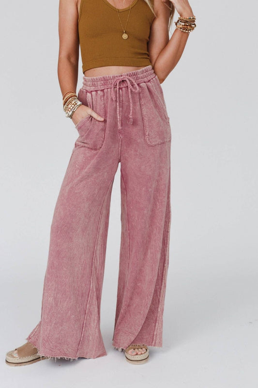 Three Bird Nest Mauve Relaxing Robin Wide Leg Pant