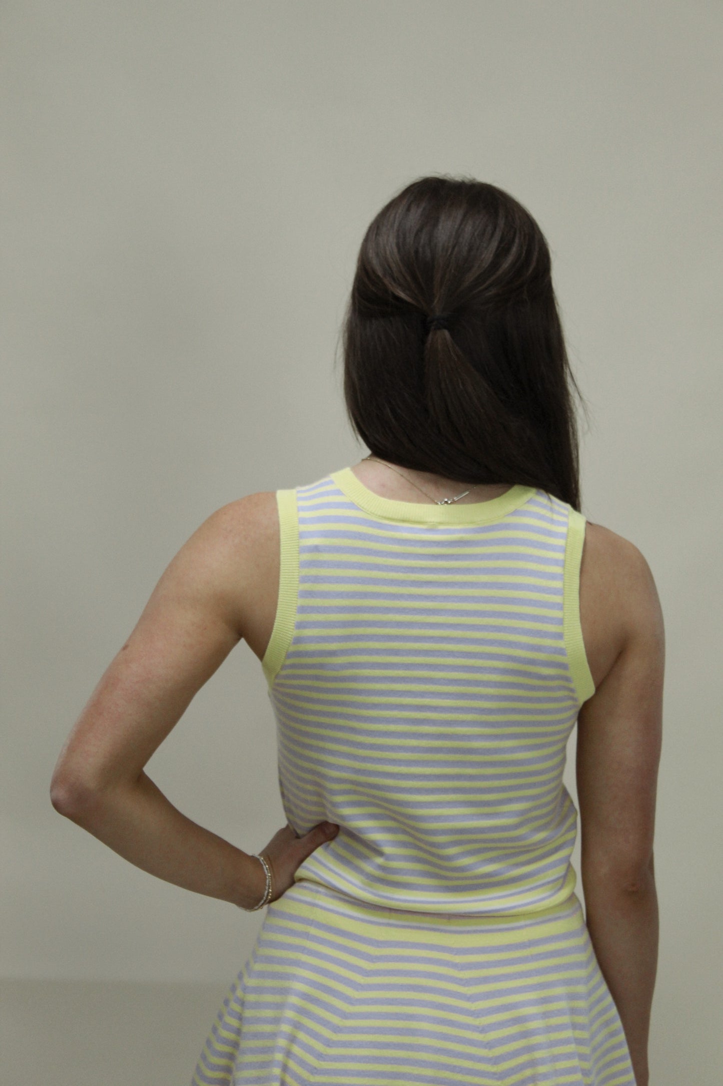 Sailor Striped Sleeveless Sweater Top