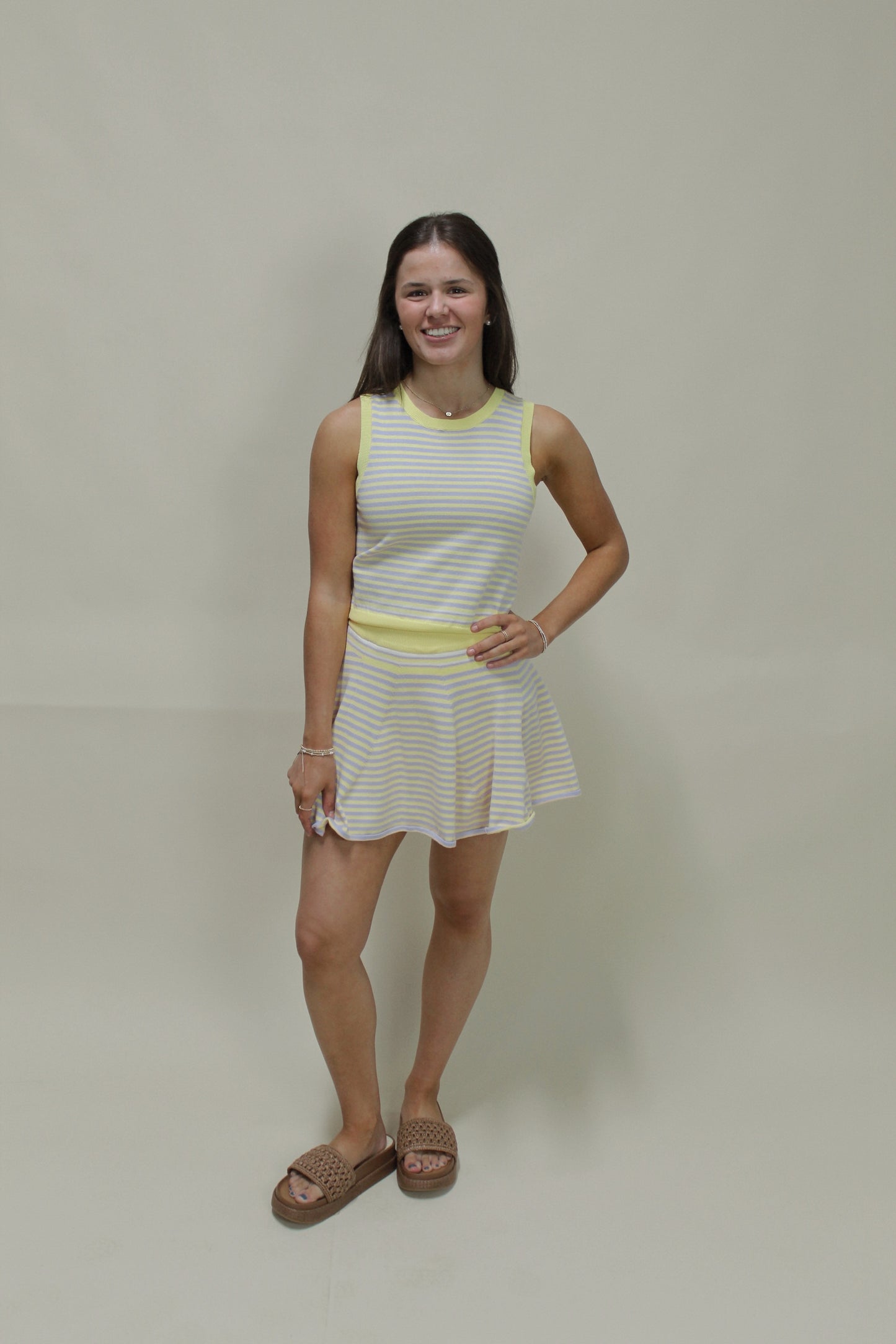 Sailor Striped Sleeveless Sweater Top