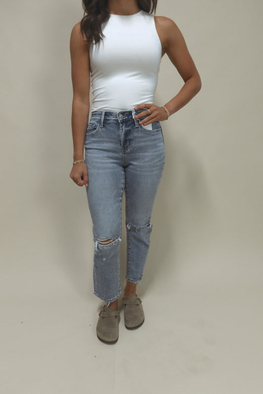 Flying Monkey High-Rise Distressed Straight Jeans