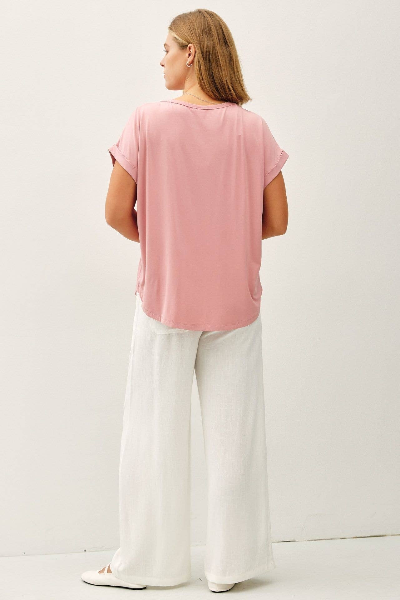 Be Cool Taupe BAMBOO/MODAL CAP SLEEVE TEE
