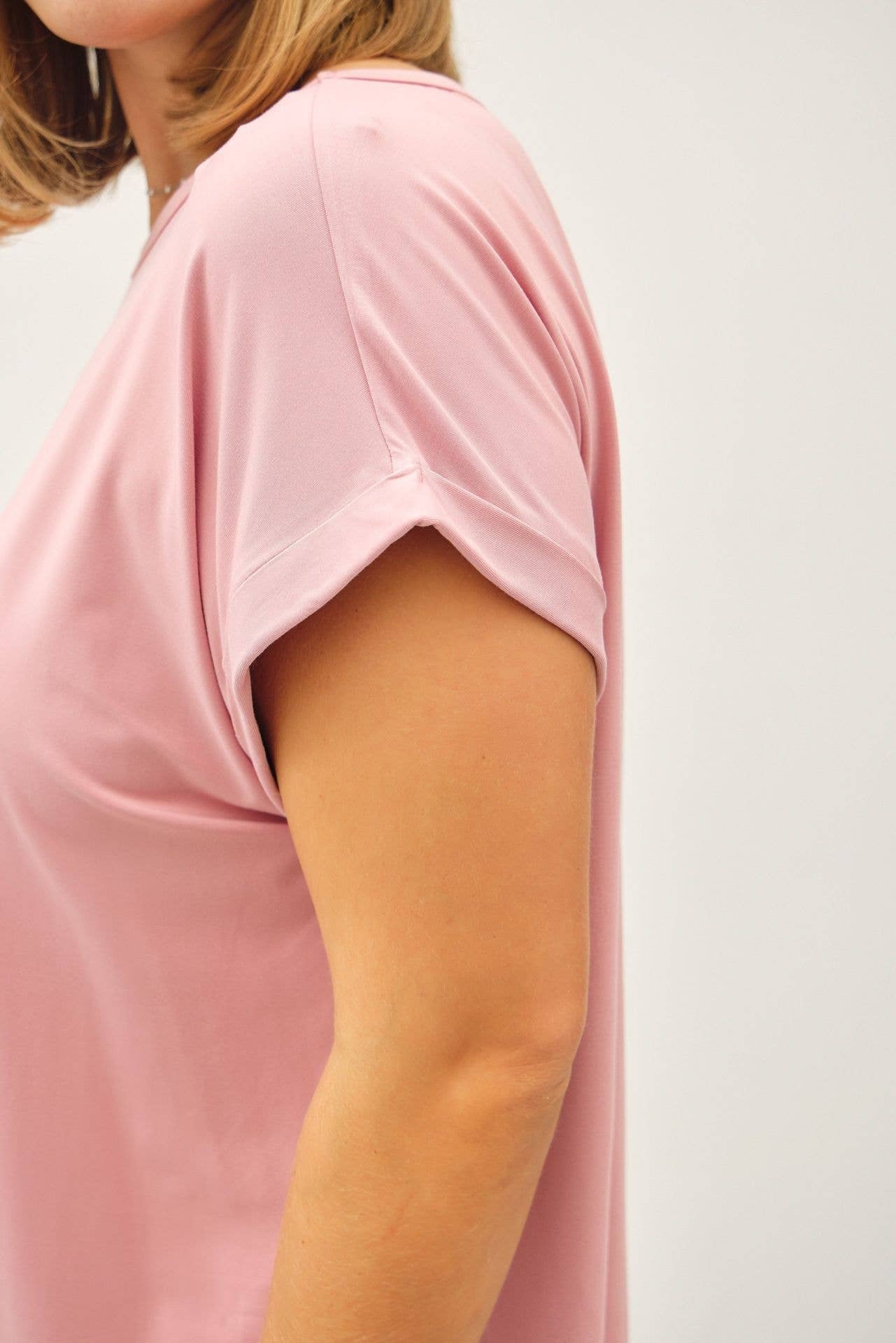 Be Cool Taupe BAMBOO/MODAL CAP SLEEVE TEE