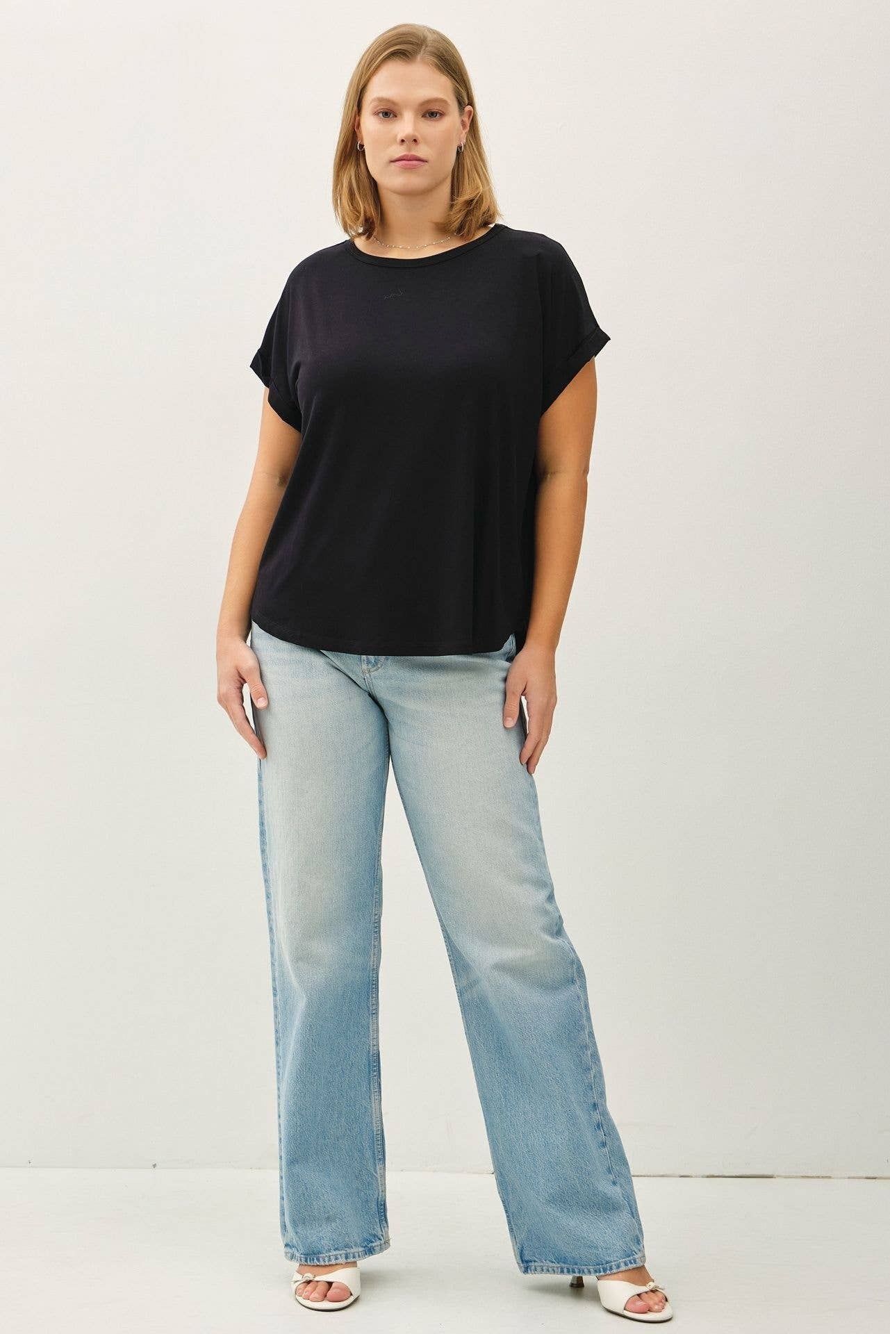 Be Cool Taupe BAMBOO/MODAL CAP SLEEVE TEE