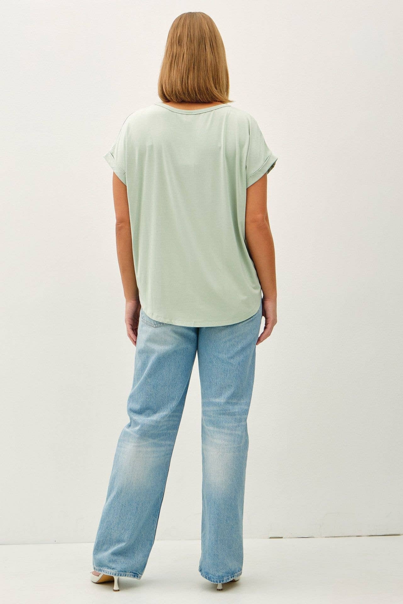 Be Cool Taupe BAMBOO/MODAL CAP SLEEVE TEE