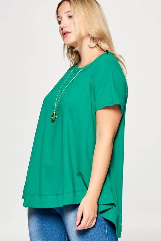 Emerald Heather Grey SS Swing Top