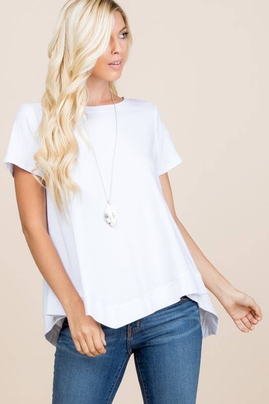 Emerald Heather Grey SS Swing Top