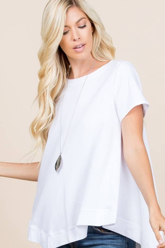 Emerald Heather Grey SS Swing Top