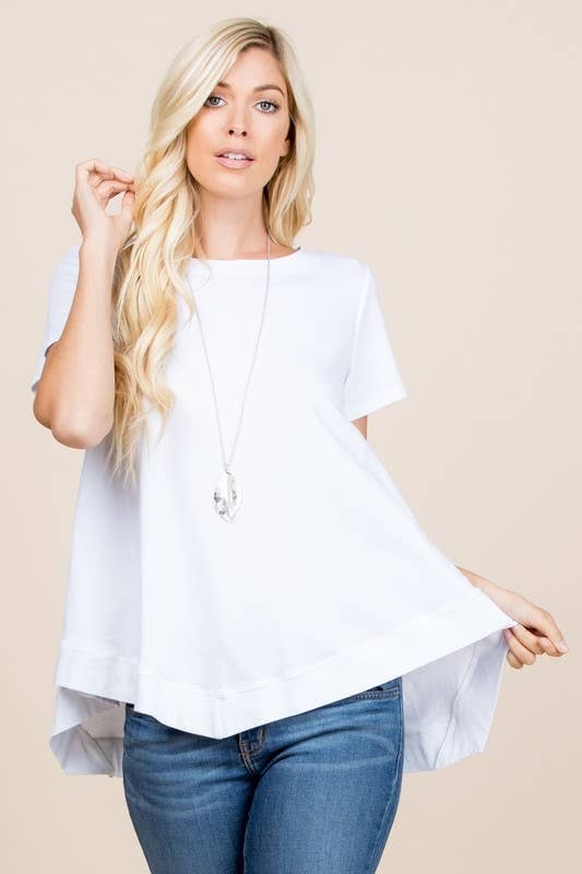 Emerald Heather Grey SS Swing Top