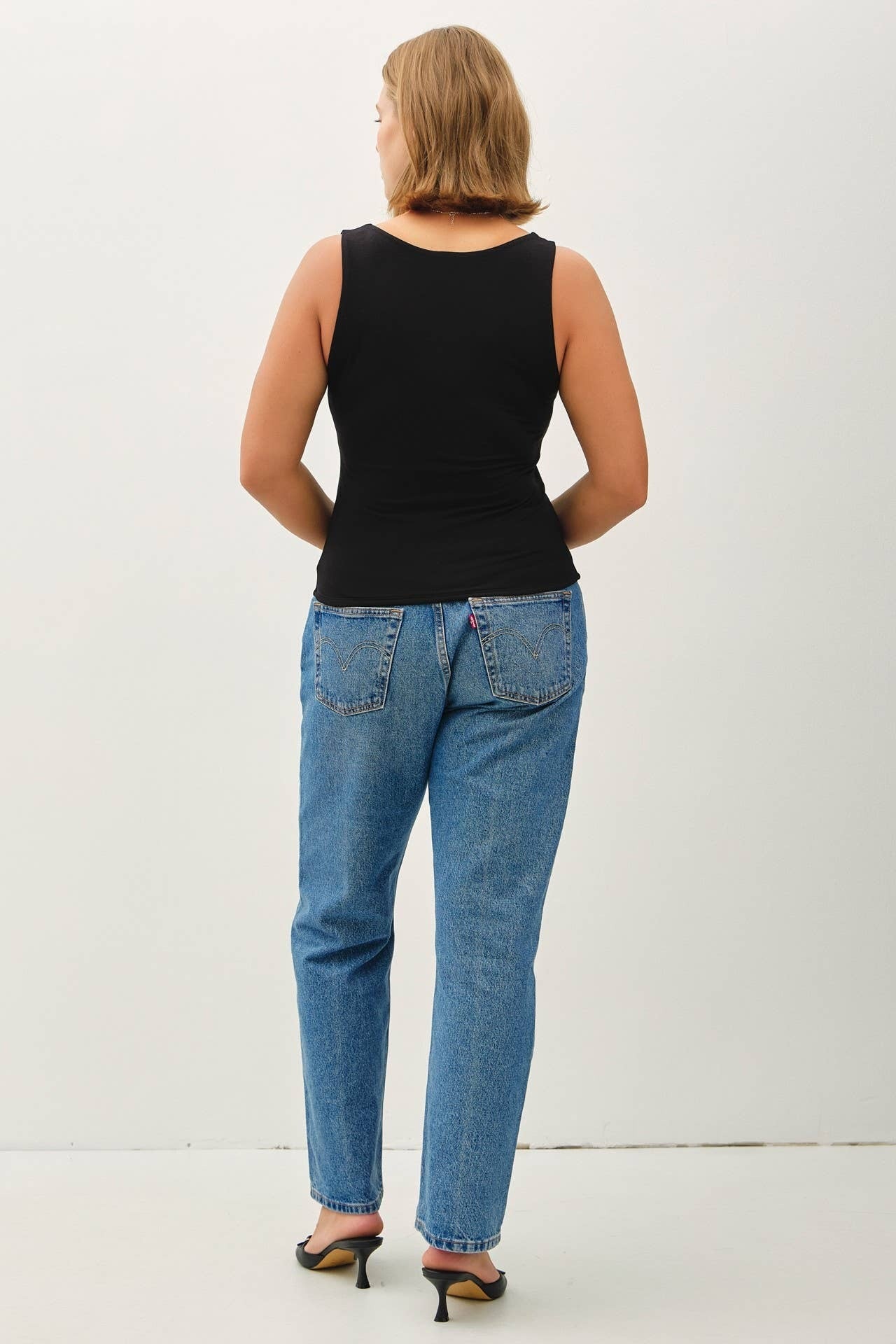 Be Cool White V Neck Tank