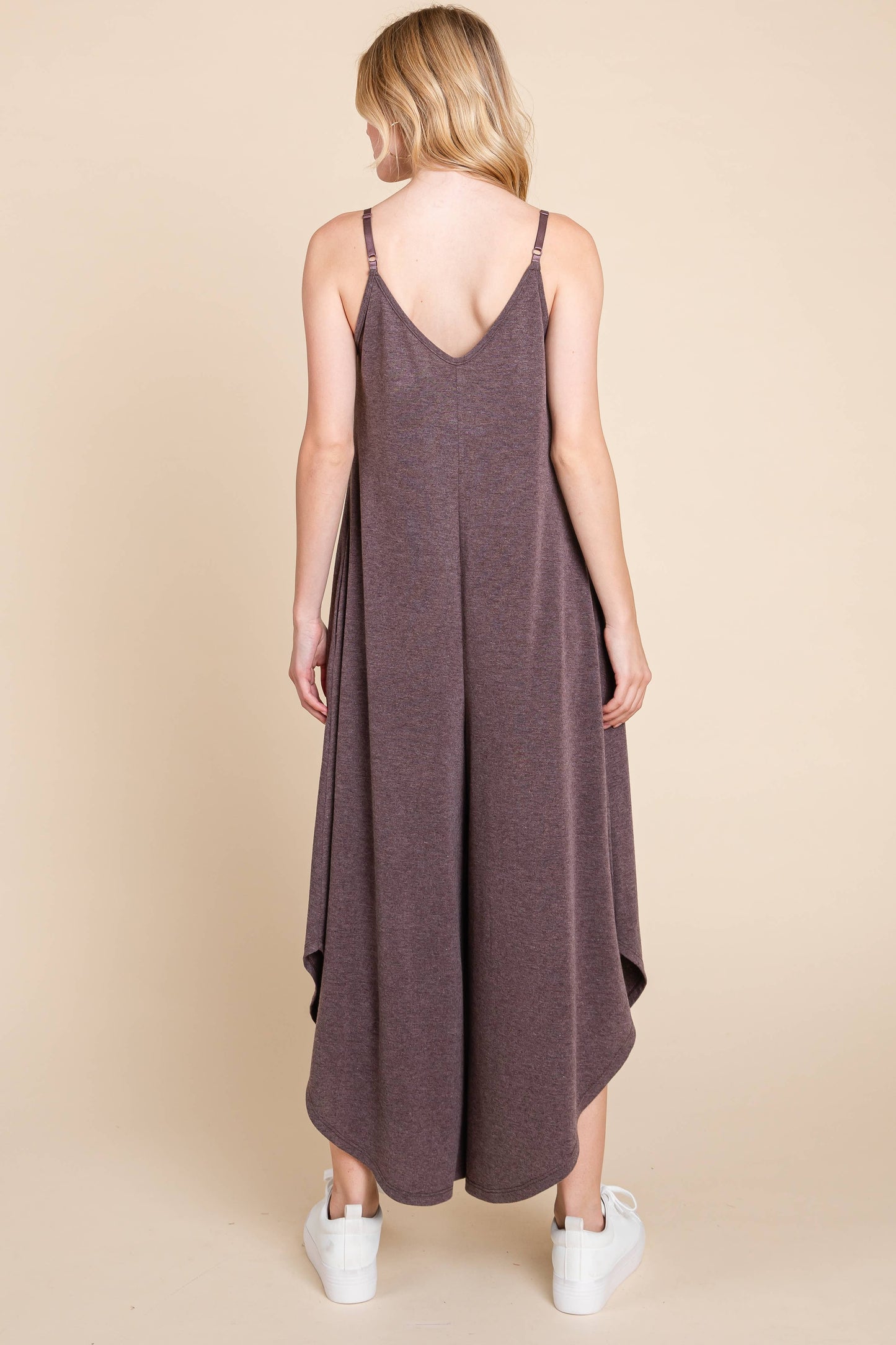 Emerald Teal French Terry Wide Leg Jumpsuit