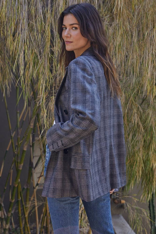 By Tog Grey Plaid Ashby Blazer