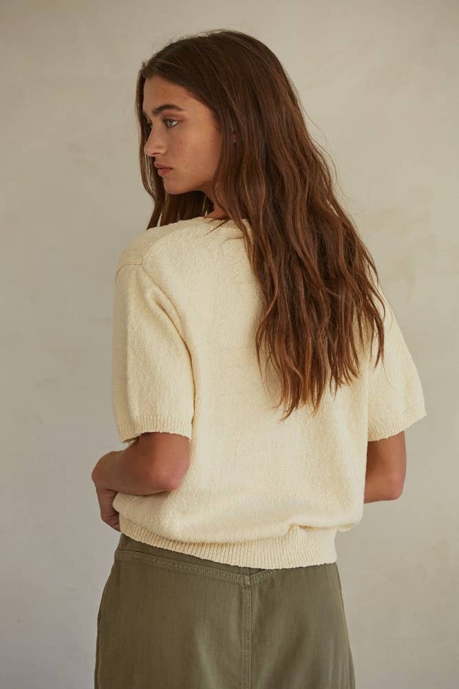 Bailey Cream Yellow Knit Sweater