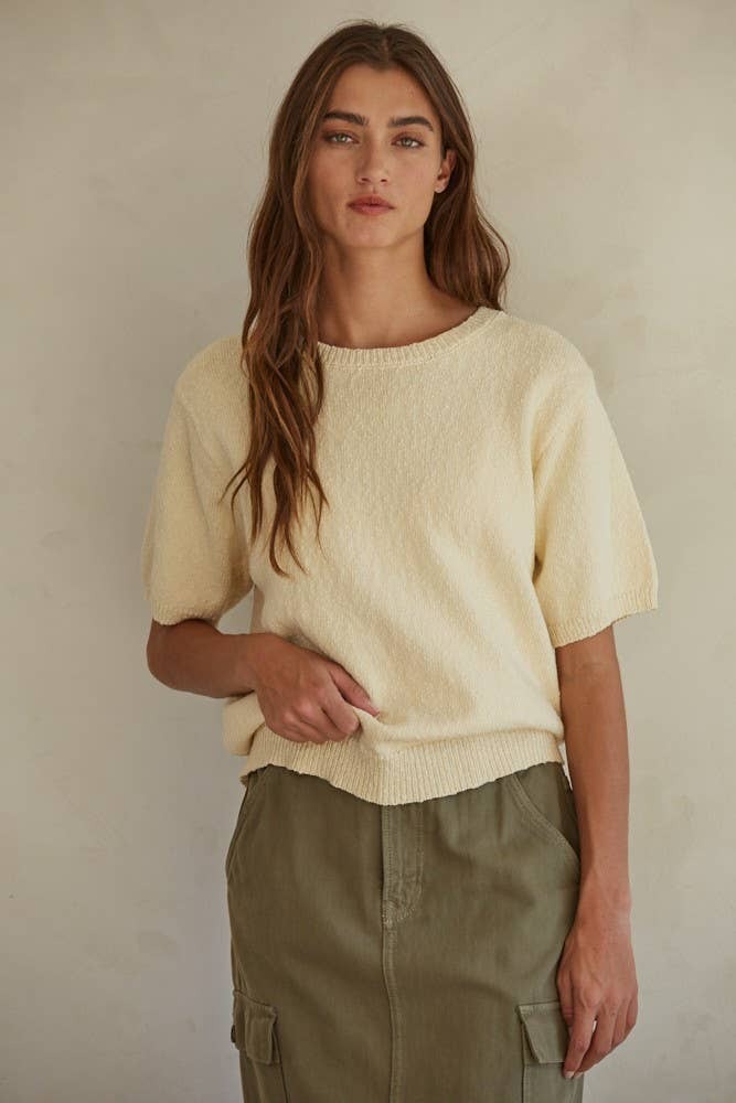Bailey Cream Yellow Knit Sweater