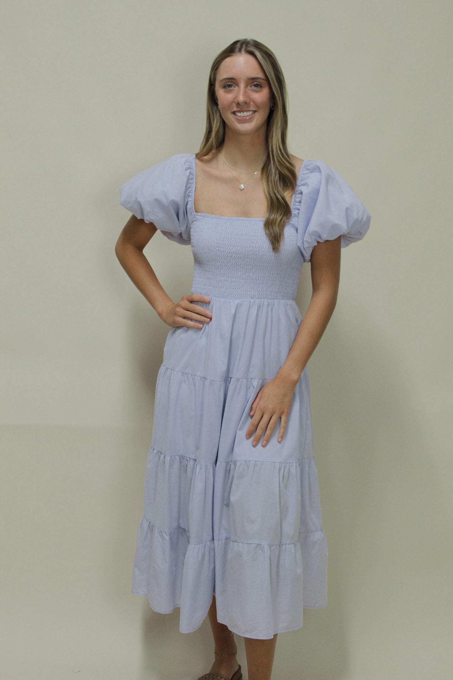 Lavender Farms Square Neck Maxi Dress