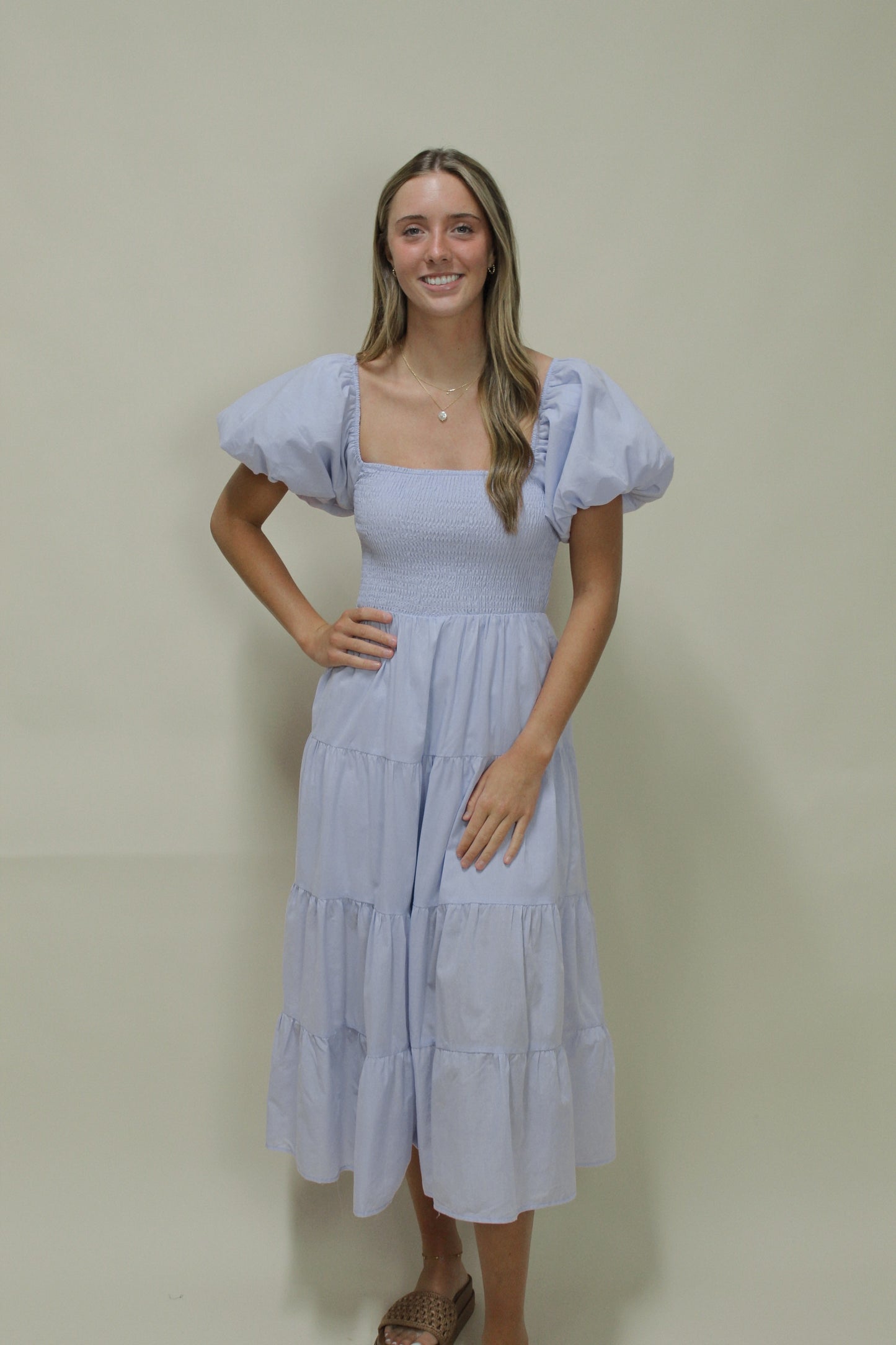 Lavender Farms Square Neck Maxi Dress