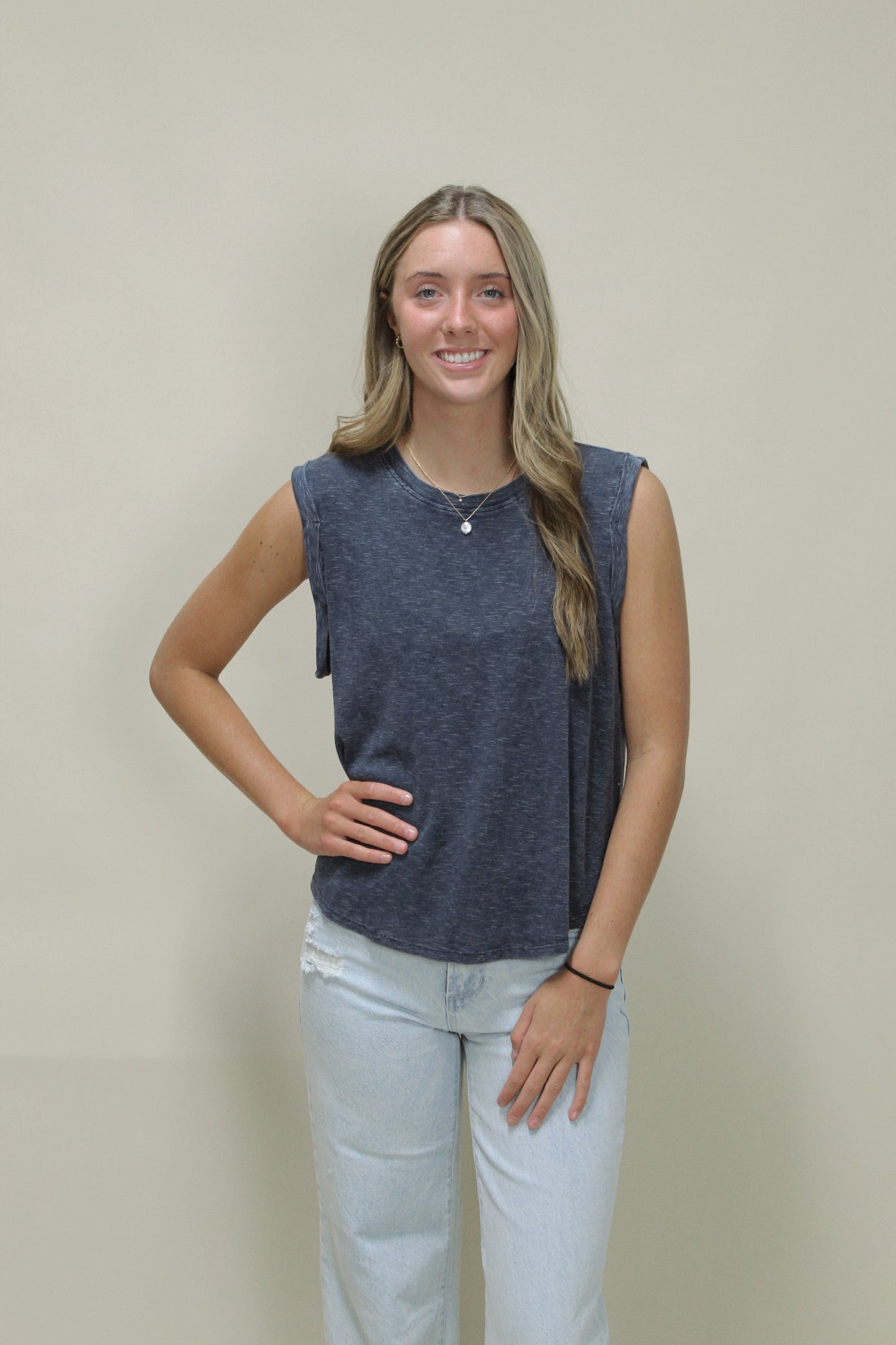 Back to the Basics Sleeveless Top - Navy