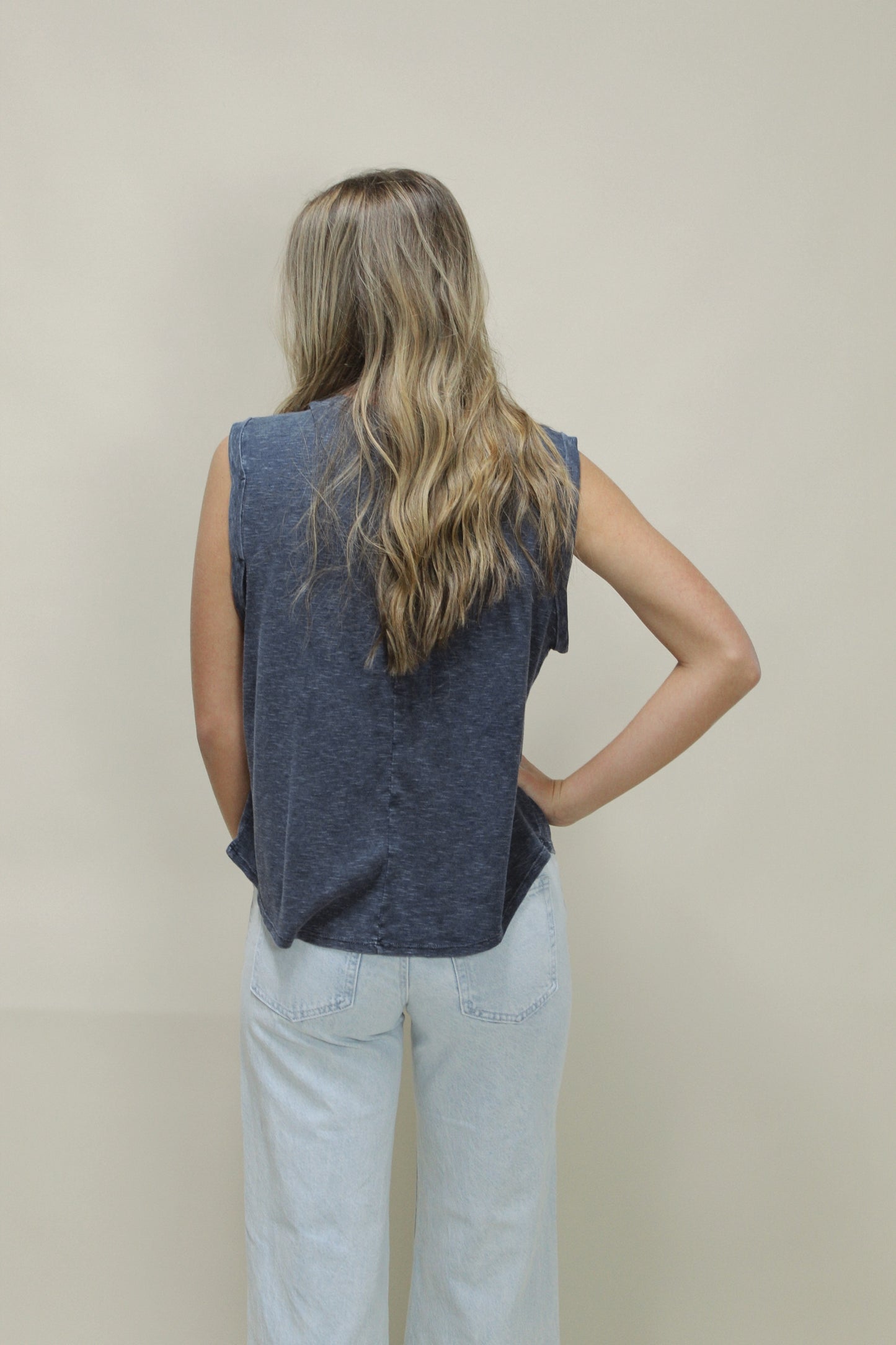 Back to the Basics Sleeveless Top - Navy