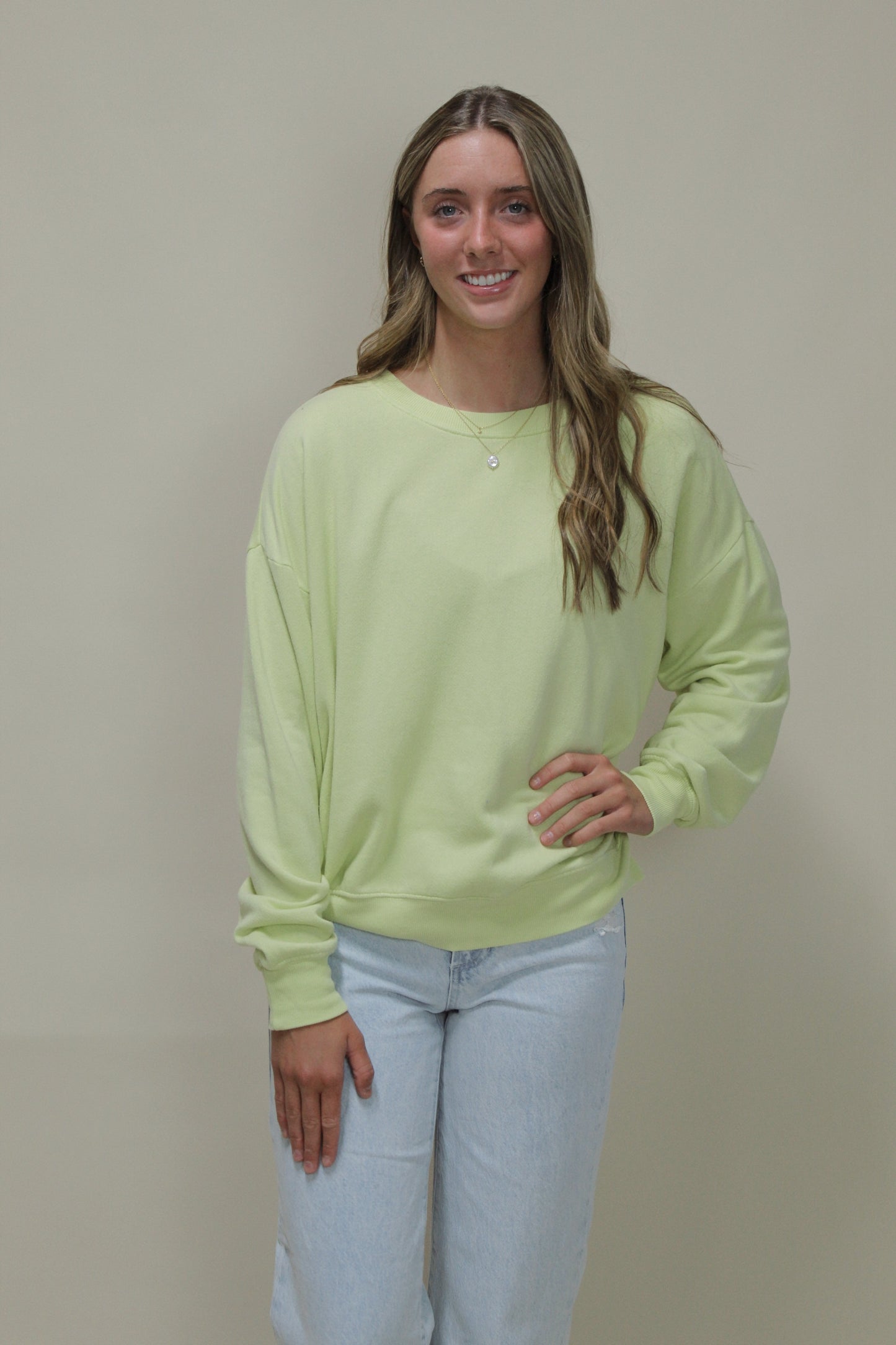By Tog Lime LS Weekend Vibes Sweatshirt