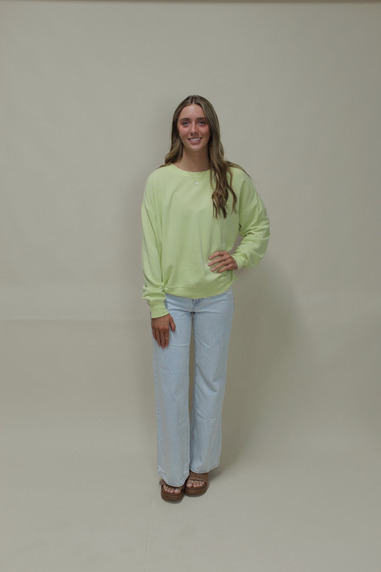 By Tog Lime LS Weekend Vibes Sweatshirt