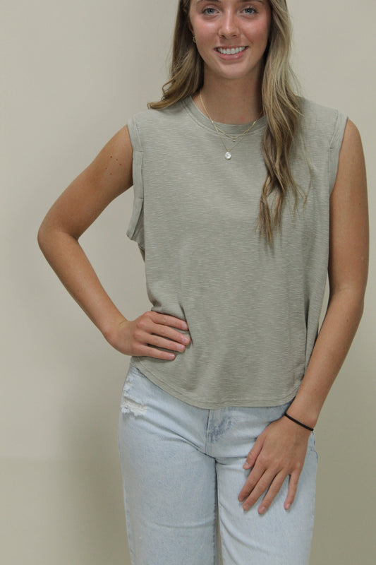 Back to the Basics Sleeveless Top - Taupe
